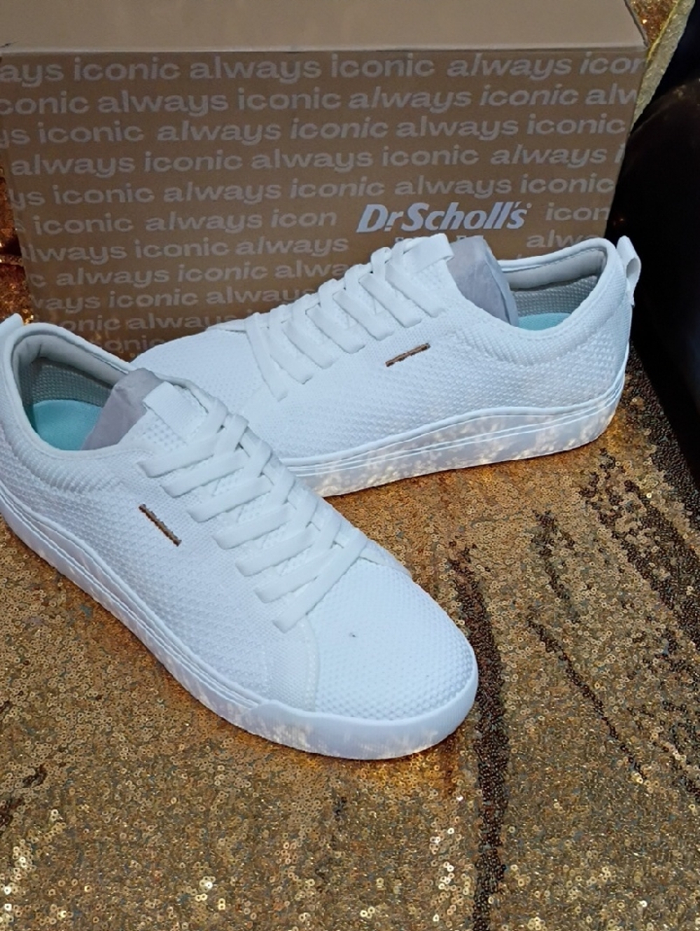 Dr. Scholl's Men's White Knit Low-Top Sneakers